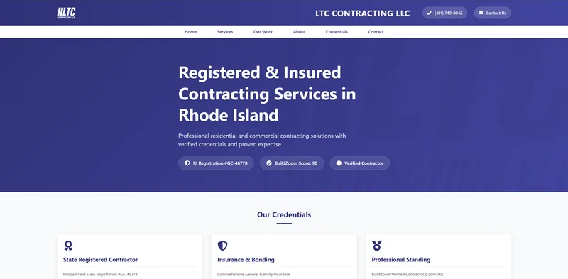 Screenshot of LTC Contracting